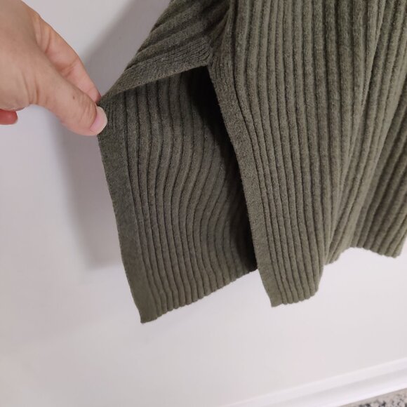 GAP Maternity Women's Dress Size M Olive Knit Ribbed Cotton Stretch Comfy Casual - Picture 4 of 10